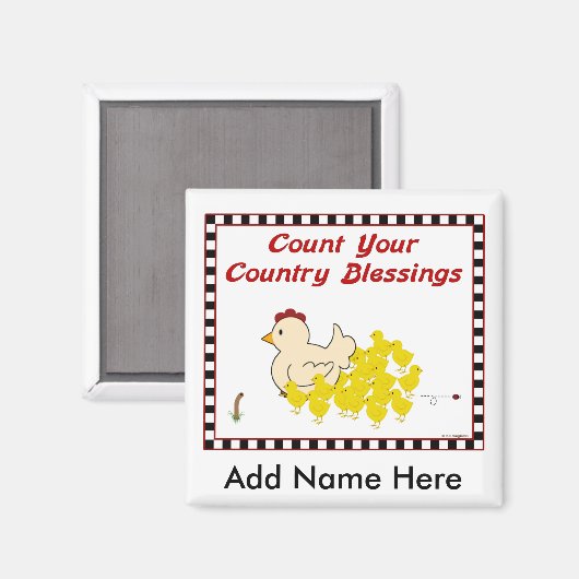 Aimant Comptez vos bénédictions de pays (Recto/Verso)