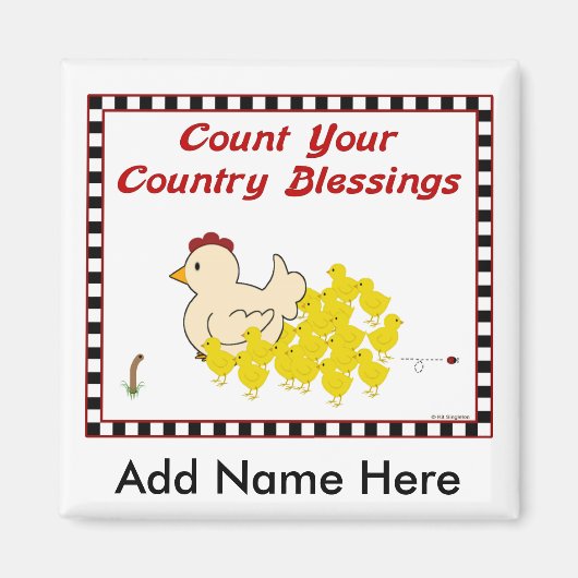 Aimant Comptez vos bénédictions de pays (Devant)