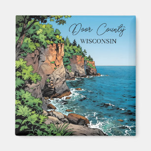 Aimant Comté de Door, Wisconsin Illustration Lac Michigan