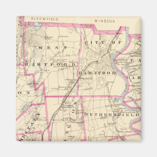 Aimant Comté de Hartford Connecticut (Devant)