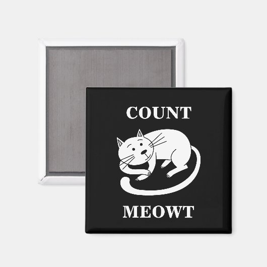 Aimant Comte Meowt Kitty Funny Chat Pun (Recto/Verso)