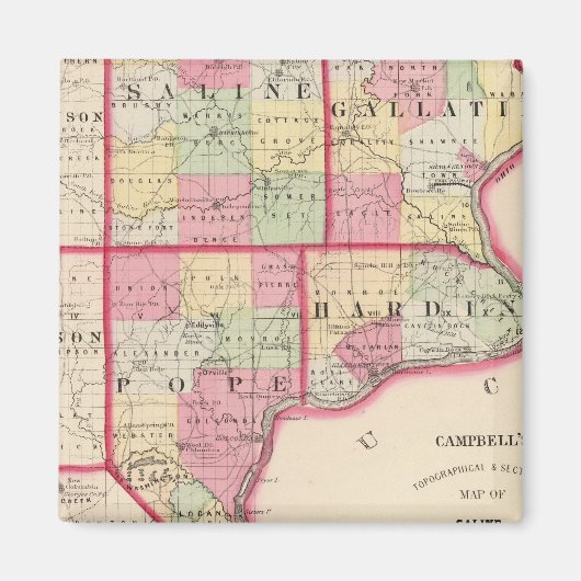 Aimant Comtés de Saline, Gallatin, Hardin, Pape (Devant)