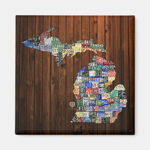 Aimant Comtés du Michigan dans des plaques minéralogiqu