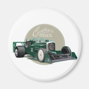 Aimant Concept de voiture de course retro personnalisé