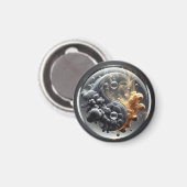 Aimant Concept Yin Yang avec motifs fluides (Recto/Verso)