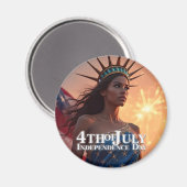 Aimant Conception 4 juillet splendide - Fireworks & Freed (Recto/Verso)