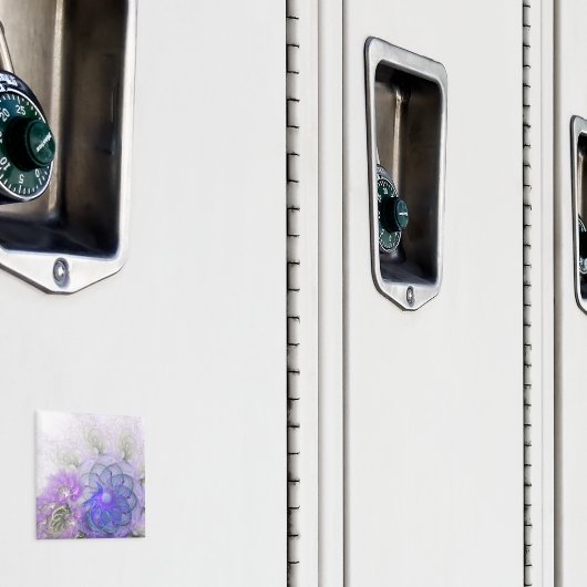 Aimant Conception Abstraite de fleurs pourpre et bleu den (In situ (casier))