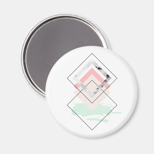 Aimant Conception abstraite géométrique (Recto/Verso)