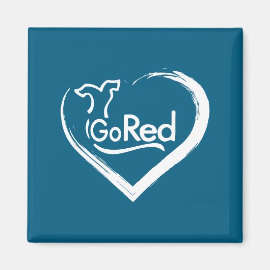 Aimant Conception Allez Rouge pour les maladies cardiaque (Devant)