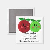 Aimant Conception Apple grand enseignant (Recto/Verso)