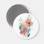 Aimant Conception aquarelle florale vibrante (Recto/Verso)
