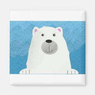Aimant Conception blanche mignonne d'impression d'ours
