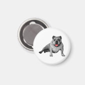 Aimant Conception Bulldog avec détails rouges (Recto/Verso)