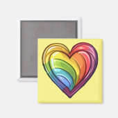 Aimant Conception cardiaque gay pride (Recto/Verso)