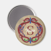 Aimant Conception celtique initiale de monogramme personn (Recto/Verso)