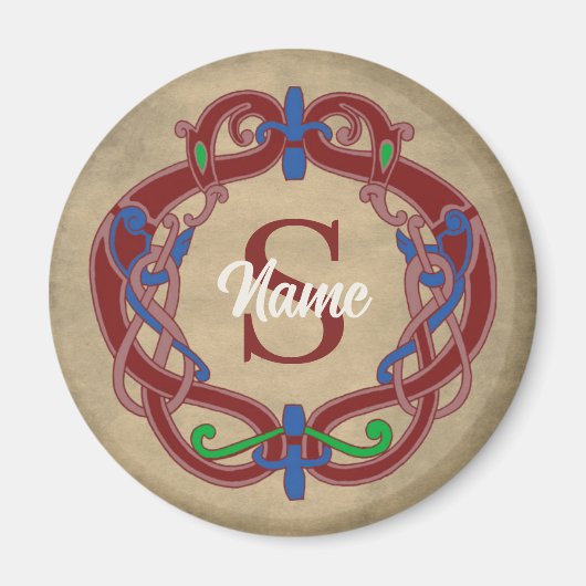 Aimant Conception celtique initiale de monogramme personn (Devant)
