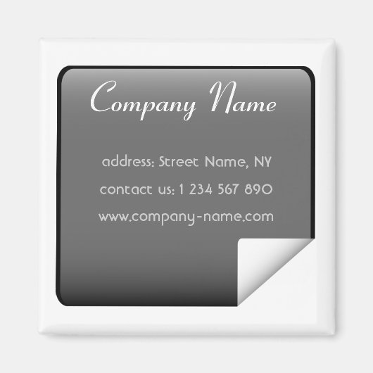 Aimant Conception d'aimant d'entreprise - Noir (Devant)