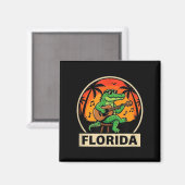Aimant Conception d'alligator de vacances en Floride avec (Recto/Verso)