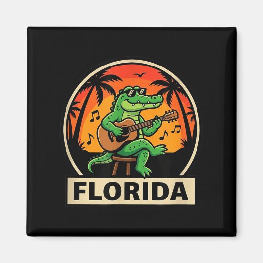 Aimant Conception d'alligator de vacances en Floride avec (Devant)