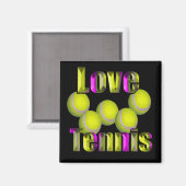 Aimant Conception d'amour de tennis, (Recto/Verso)
