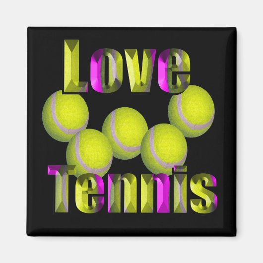 Aimant Conception d'amour de tennis, (Devant)