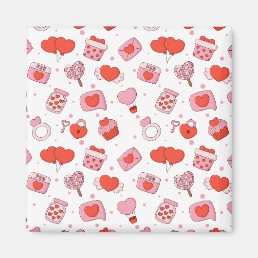 Aimant Conception d'amour moderne Joyeuse Saint-Valentin (Devant)