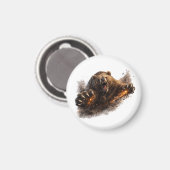 Aimant Conception d'animal de pouvoir – Attaque d'ours fé (Recto/Verso)