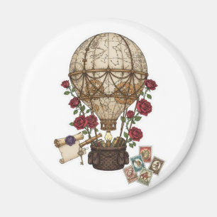 Aimant Conception d'aventure de montgolfière Steampunk Vi