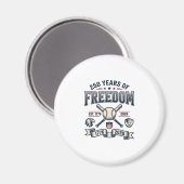 Aimant Conception de baseball patriotique 250 ans de libe (Recto/Verso)