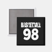 Aimant Conception de basketball préférée Numéro 98 de Bas (Recto/Verso)