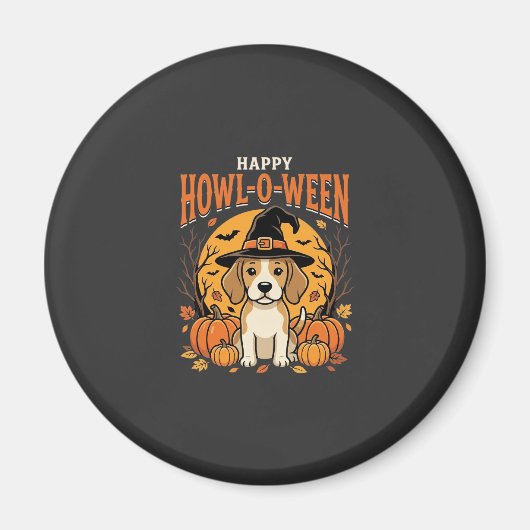 Aimant Conception de Beagle Halloween Howl-O-Ween Chien C (Devant)