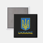 Aimant Conception de bouclier d'emblème Tryzub ukrainien  (Recto/Verso)