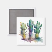 Aimant Conception de cactus avec plaques colorées (Recto/Verso)