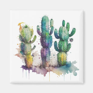 Aimant Conception de cactus avec plaques colorées