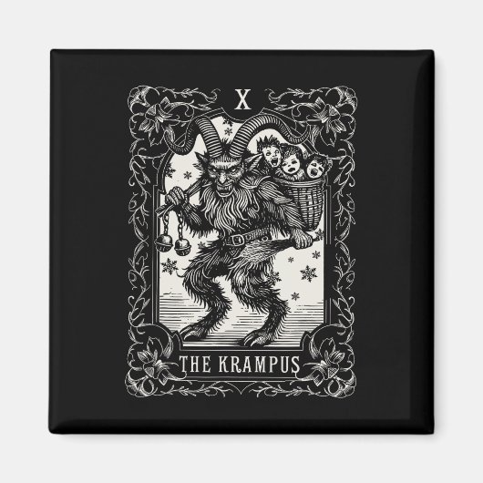 Aimant Conception de carte de tarot de Krampus saison de (Devant)