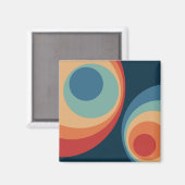Aimant Conception de cercles rétro colorés (Recto/Verso)
