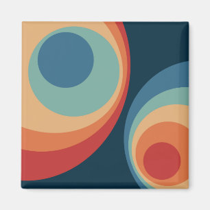 Aimant Conception de cercles rétro colorés
