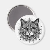 Aimant Conception de chat à motif mandala (Recto/Verso)