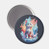 Aimant Conception de chat en cristal mignon Imaginaire (Recto/Verso)