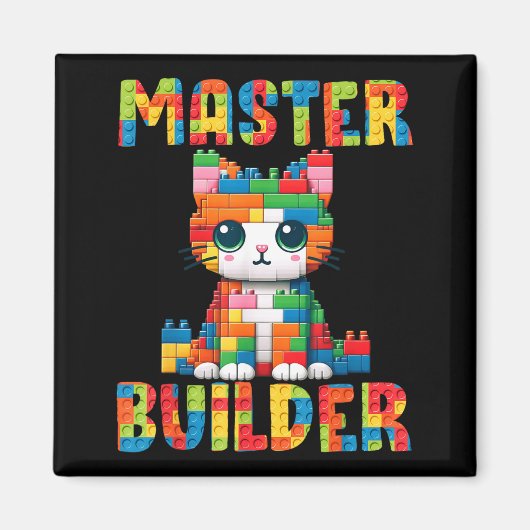 Aimant Conception de chat mignon Maître Constructeur Joue (Devant)