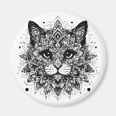 Aimant Conception de chat Motif Mandala (Devant)