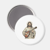 Aimant Conception de chemise à gravure de guitariste sacr (Recto/Verso)