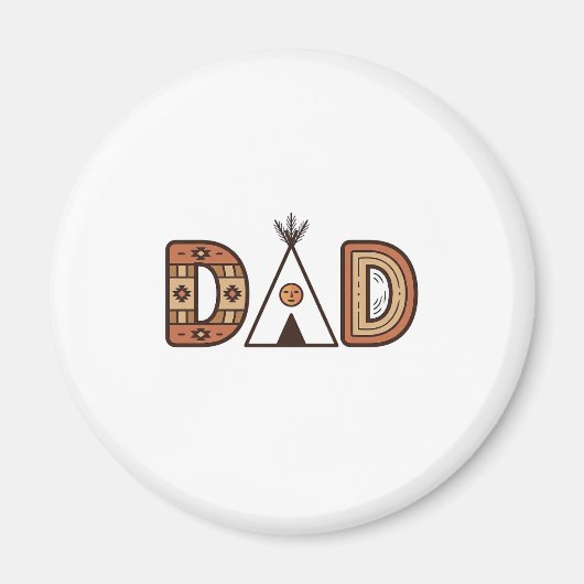 Aimant Conception de chemise à lettrage Teepee de papa co (Devant)