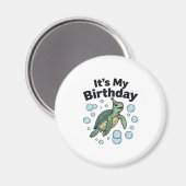 Aimant Conception de chemise d'anniversaire de tortue mar (Recto/Verso)