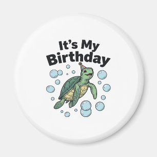 Aimant Conception de chemise d'anniversaire de tortue mar
