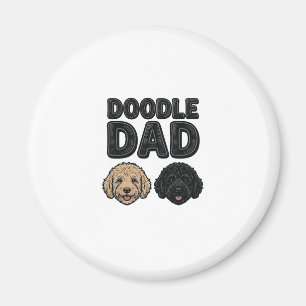 Aimant Conception de chemise Doodle Dad Vintage Dog Dad_1