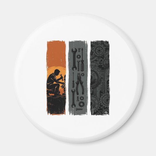Aimant Conception de chemise triptyque d'outils de mécani (Devant)