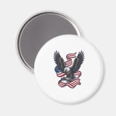 Aimant Conception de chemise vectorielle aigle patriotiqu (Recto/Verso)