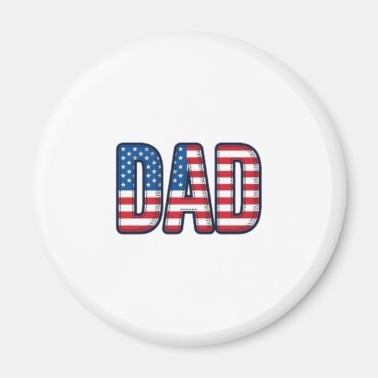 Aimant Conception de chemise vectorielle Papa patriotique (Devant)