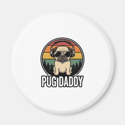 Aimant Conception de chemise vectorielle pour chien Pug D (Devant)